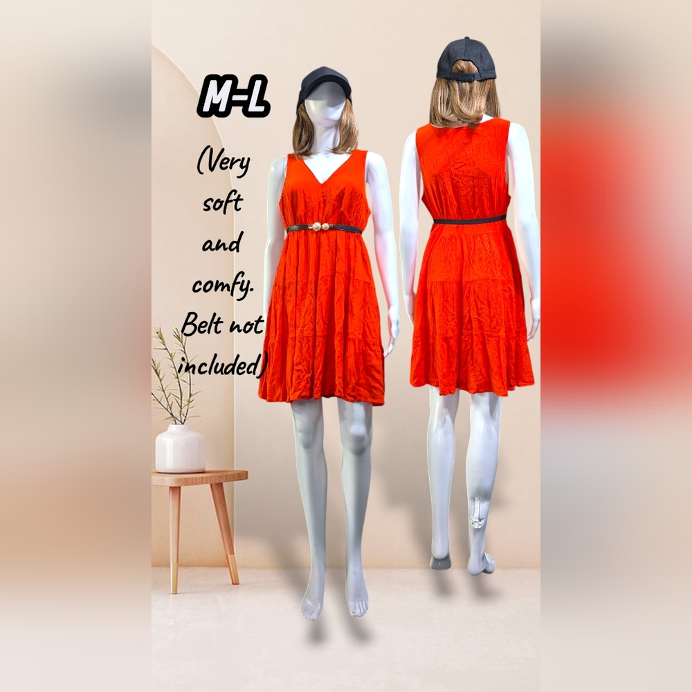 Japna Vibrant Red Sleeveless Mini Dress